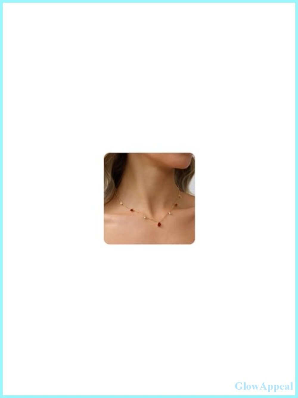 14K Gold Plated CZ Teardrop Choker Necklace Adjustable Chain